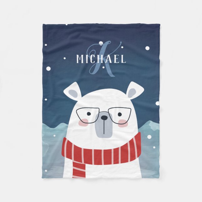 Polar Björn | Monogrammad Fleecefilt (Framsidan)