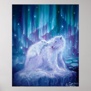 Polar björn mor och baby poster
