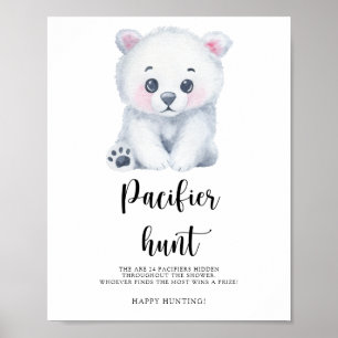 Polar björn - nappar jakt på babyduschspel poster