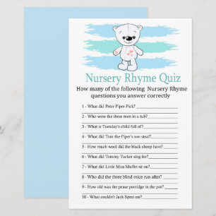 Polar björn Nursery Rhyme Quiz babyduschspel