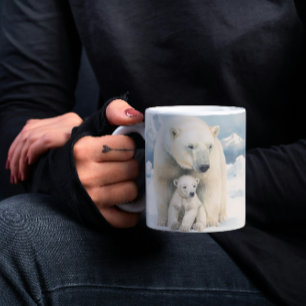 Polar Björn och Unge arktiska arktiska arktiska ar Kaffemugg