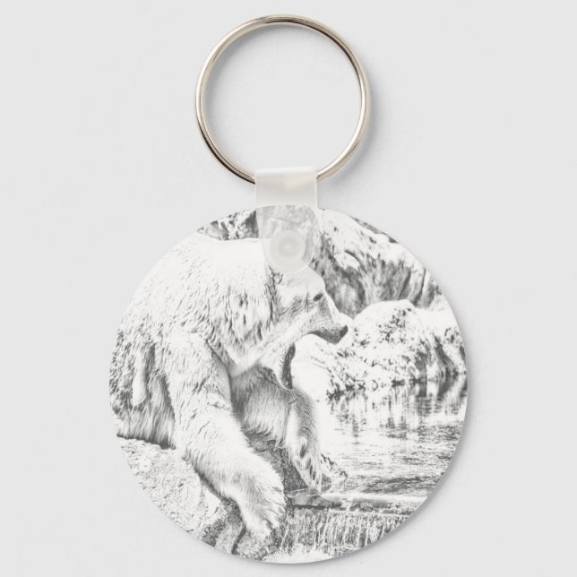 Polar björn och vatten nyckelring (Framsida)