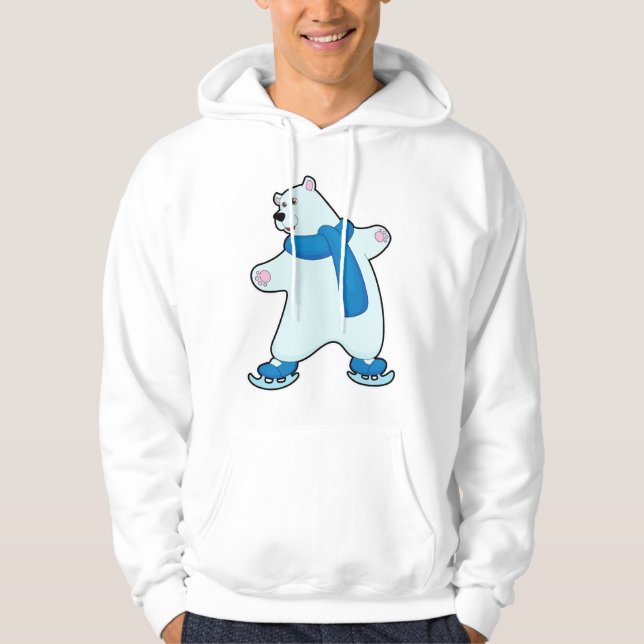 Polar björn på isar som roterar med Scarf Hoodie (Framsida)