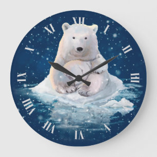Polar björn på isflod stor klocka