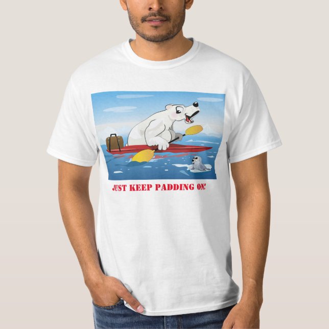 Polar björn på kajakmanarT-tröja T-shirt (Framsida)