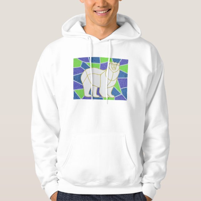 Polar björn på målat glass sweatshirt (Framsida)
