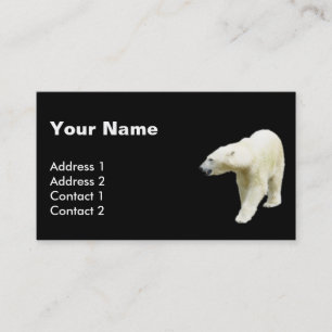 Polar björn på svart bakgrund visitkort
