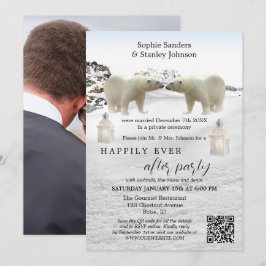 Polar Björn QR-kod Foto Efter Bröllopsinbjudan Inbjudningar
