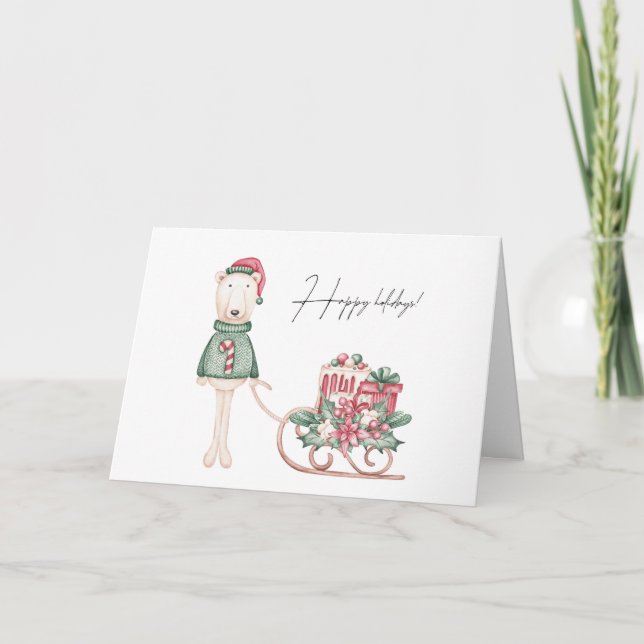 Polar Björn som är pressad till julhelg Kort (Framsida)