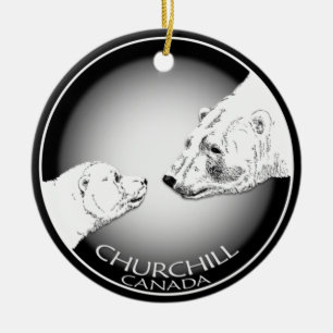 Polar björn Souveni för Churchill prydnadpersonlig Julgransprydnad Keramik