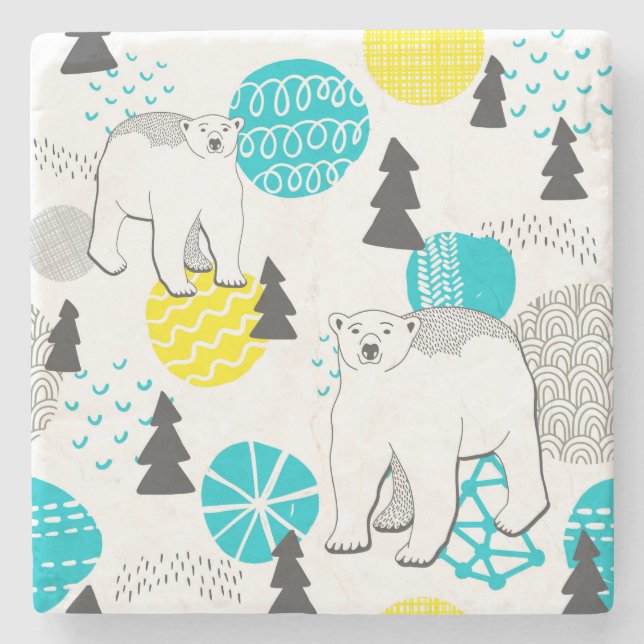 Polar björn stenunderlägg (Framsidan)