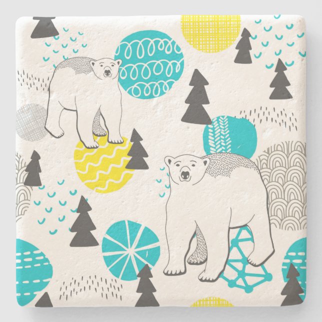 Polar björn stenunderlägg (Framsidan)