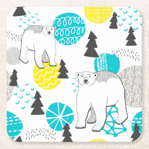 Polar björn underlägg papper kvadrat