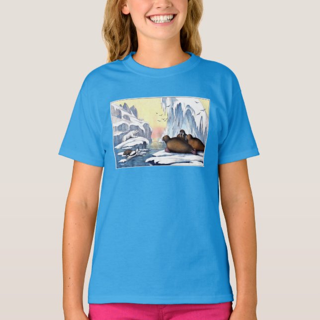 Polar, björn, valross och Sälar T-shirt (Framsida)