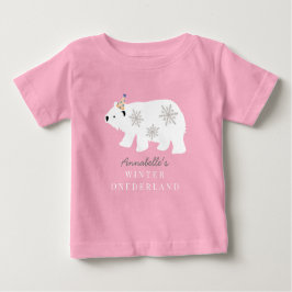 Polar Björn Vinter Onederland Rosa 1-års Födelseda T Shirt