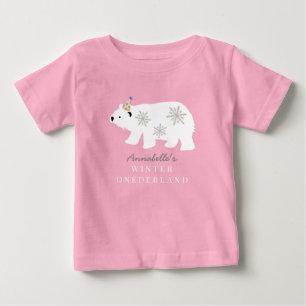 Polar Björn Vinter Onederland Rosa 1-årsdag T Shirt