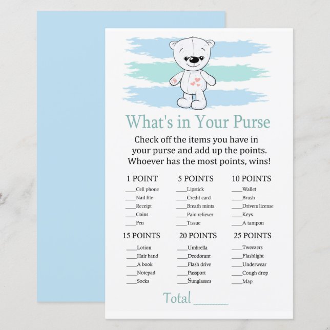 Polar björn What's in your purse match (Fram/baksida)