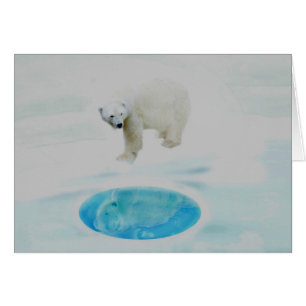 Polar björnar ensam hälsningskort