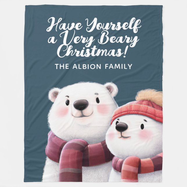 Polar Björnbjörn Unge Fleecefilt (Framsidan)