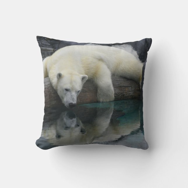 Polar björndekorativ kudde. Djurlivfotografi Kudde (Framsida)