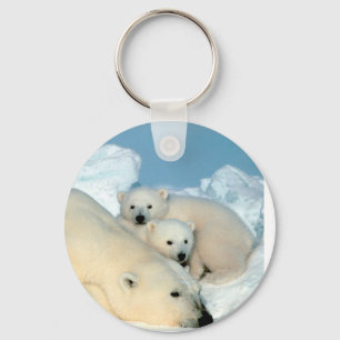 Polar björnfamilj nyckelring