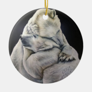 Polar björnkramprydnad julgransprydnad keramik
