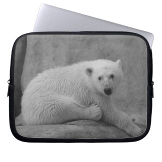 Polar björnlaptop sleeve för svartvit baby