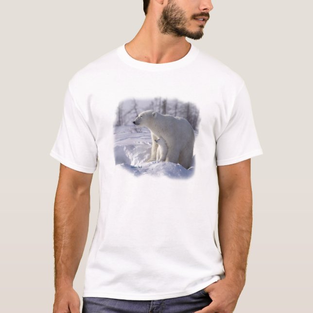 Polar björnmamma och unge tee (Framsida)