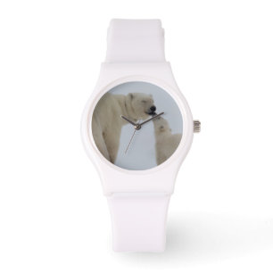 Polar björnmor med ungen armbandsur