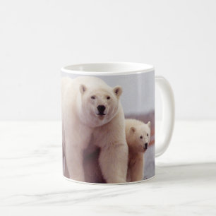 Polar björnmor och ungar kaffemugg