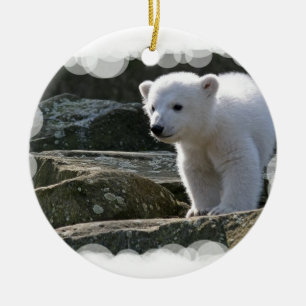 Polar björnprydnad för baby julgransprydnad keramik