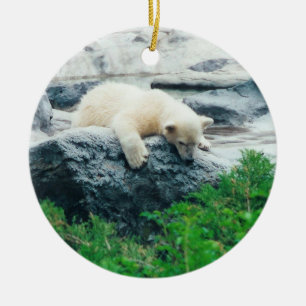 Polar björnprydnad julgransprydnad keramik