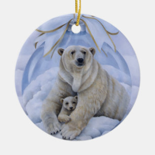 Polar björnprydnad julgransprydnad keramik