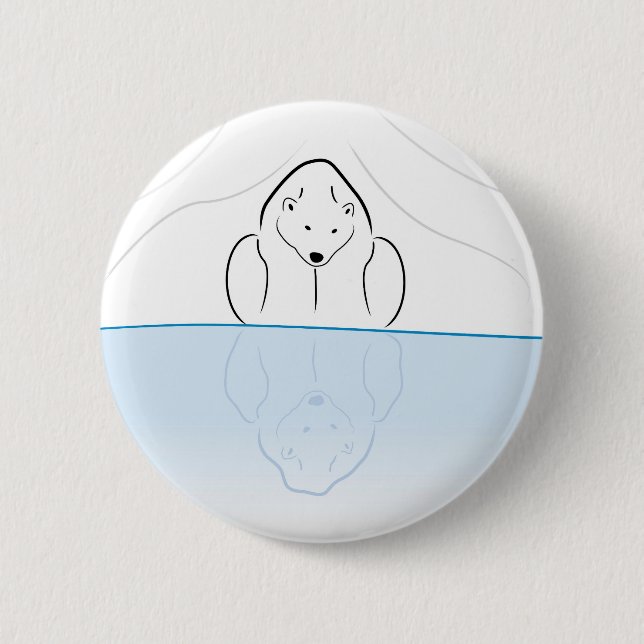 Polar björnreflexion på global värme knapp (Framsida)