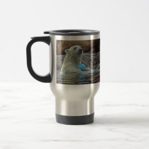Polar björnunge med leksaktravel mug resemugg