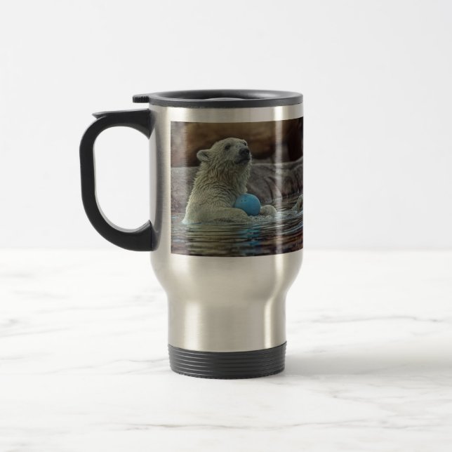 Polar björnunge med leksaktravel mug resemugg (Vänster)