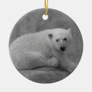 Polar björnungeprydnad julgransprydnad keramik