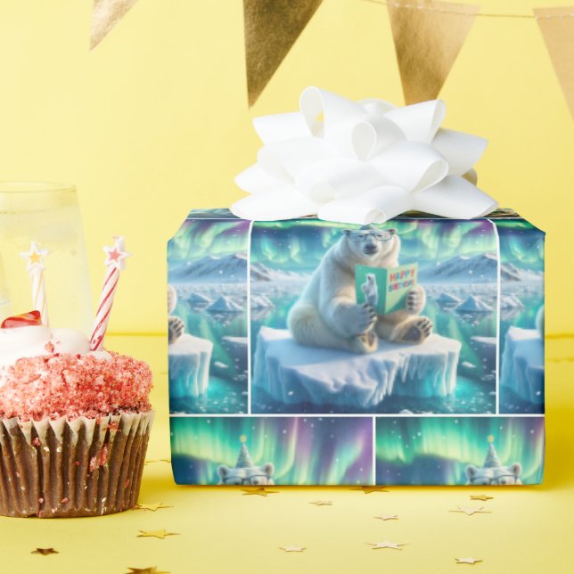 Polar Bläddra Läsa ett födelsedagskort Presentpapper (Födelsedagsfest)