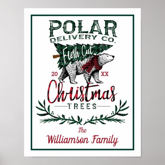 Polar Delivery Co-Färskklippt Julgranar-familj Poster (Framsidan)