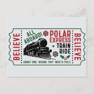 Polar Express Biljett Helg Vykort
