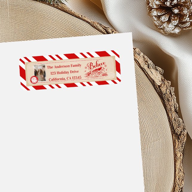 Polar Express Christmas Ticket Adress Returadress Etikett (Skapare uppladdad)