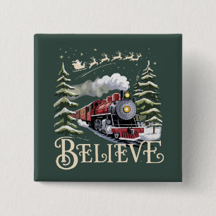 Polar Express julklapp Tro Xmas Vinter Knapp