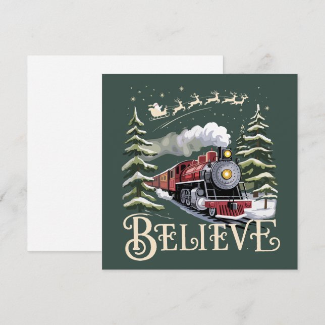 Polar Express julpresent Tro Xmas Vinter Julkort (Fram/baksida)
