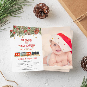Polar Express Magic Photo Birthday-inbjudan Inbjudningar