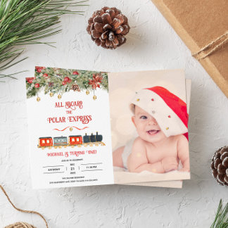 Polar Express Magic Photo Birthday-inbjudan Inbjudningar