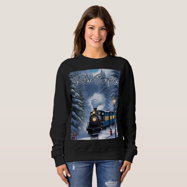 Polar Express Sweatshirt - Tåg Graphic T Shirt (Hel framsida)