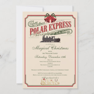 Polar Express Tåg Äventyr tror på julen Inbjudningar