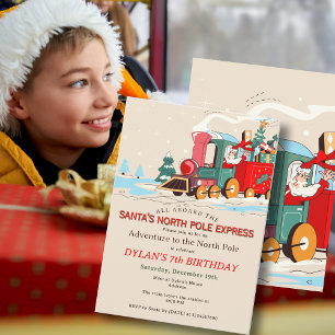 Polar Express Tåg Barn Kalas Äventyr Inbjudningar