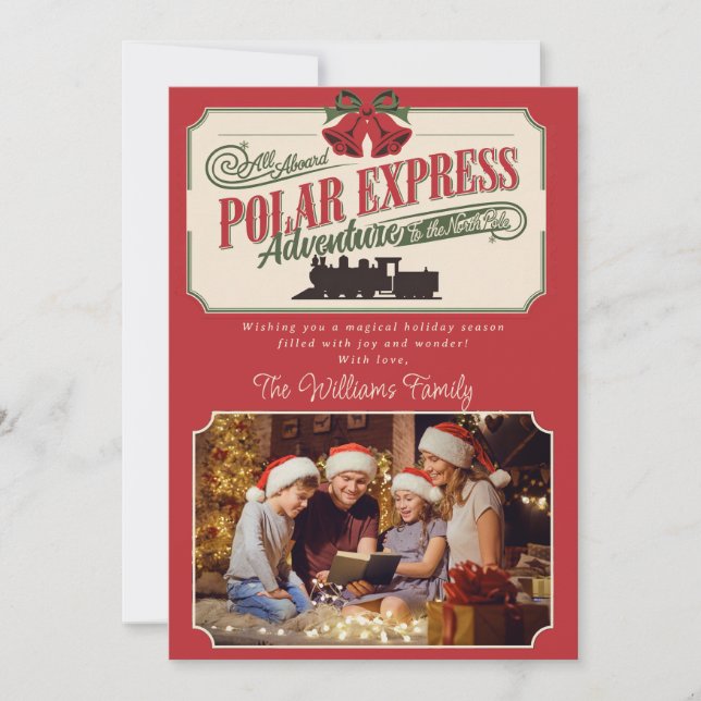 Polar Express Train Adventure Believe In Christmas Julkort (Framsida)