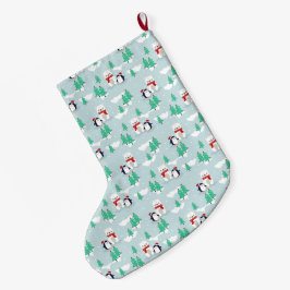 Polar för julburar och penguiner stor julstrumpa